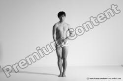 Underwear Martial art Man Asian Moving poses Average Short Black Dynamic poses Academic